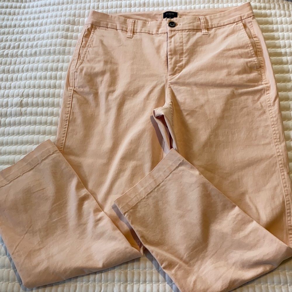 Pink J Crew Slouchy Boyfriend Chinos